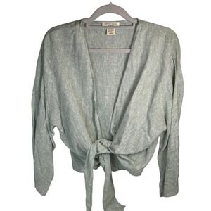 Green tie-front cardigan Christian Siriano One Size